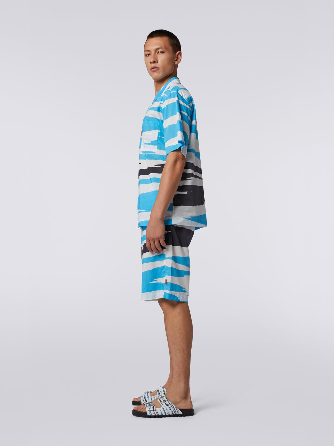 Cotton Bermuda shorts with slub print - 3