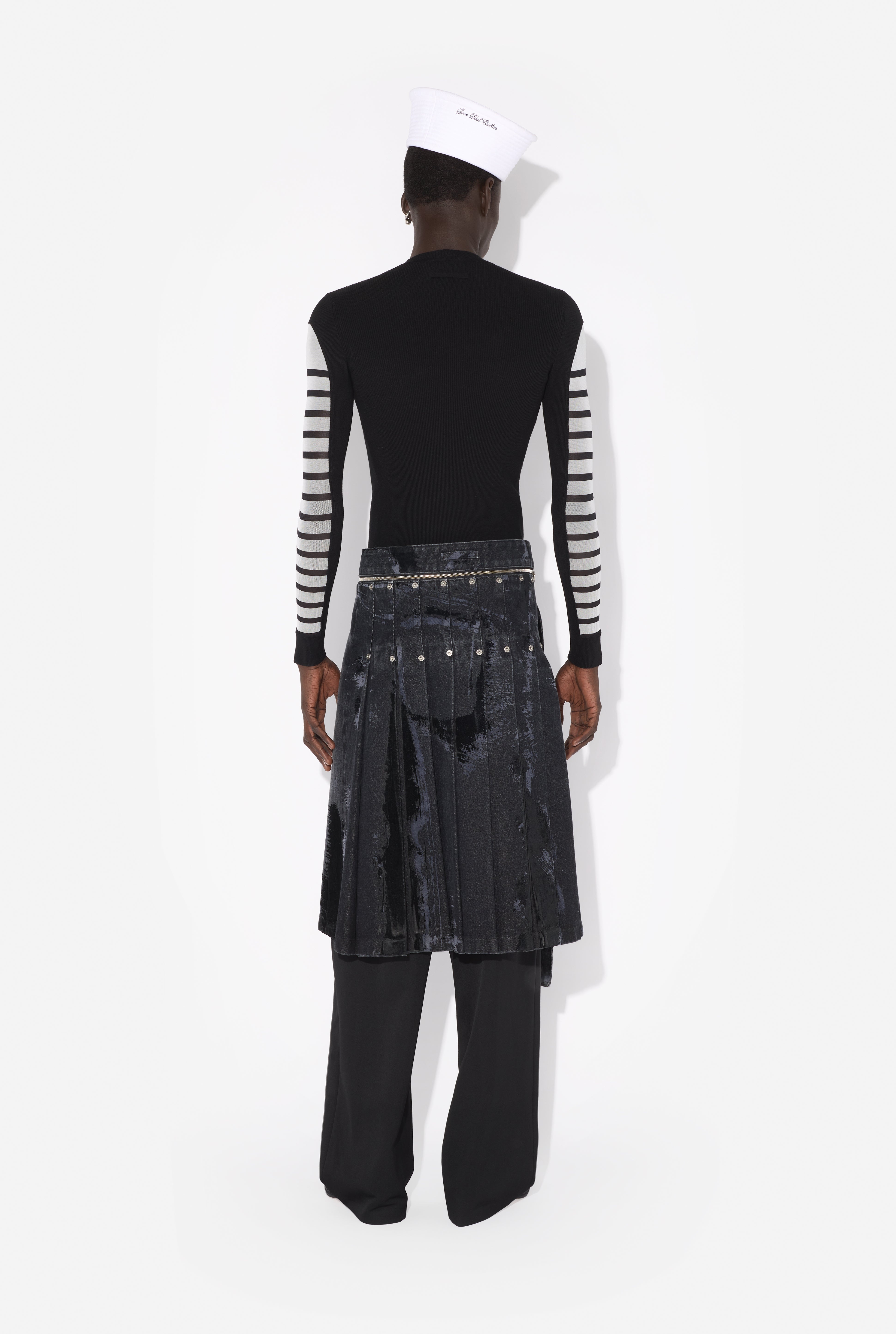 THE FLOCKED DENIM KILT - 7