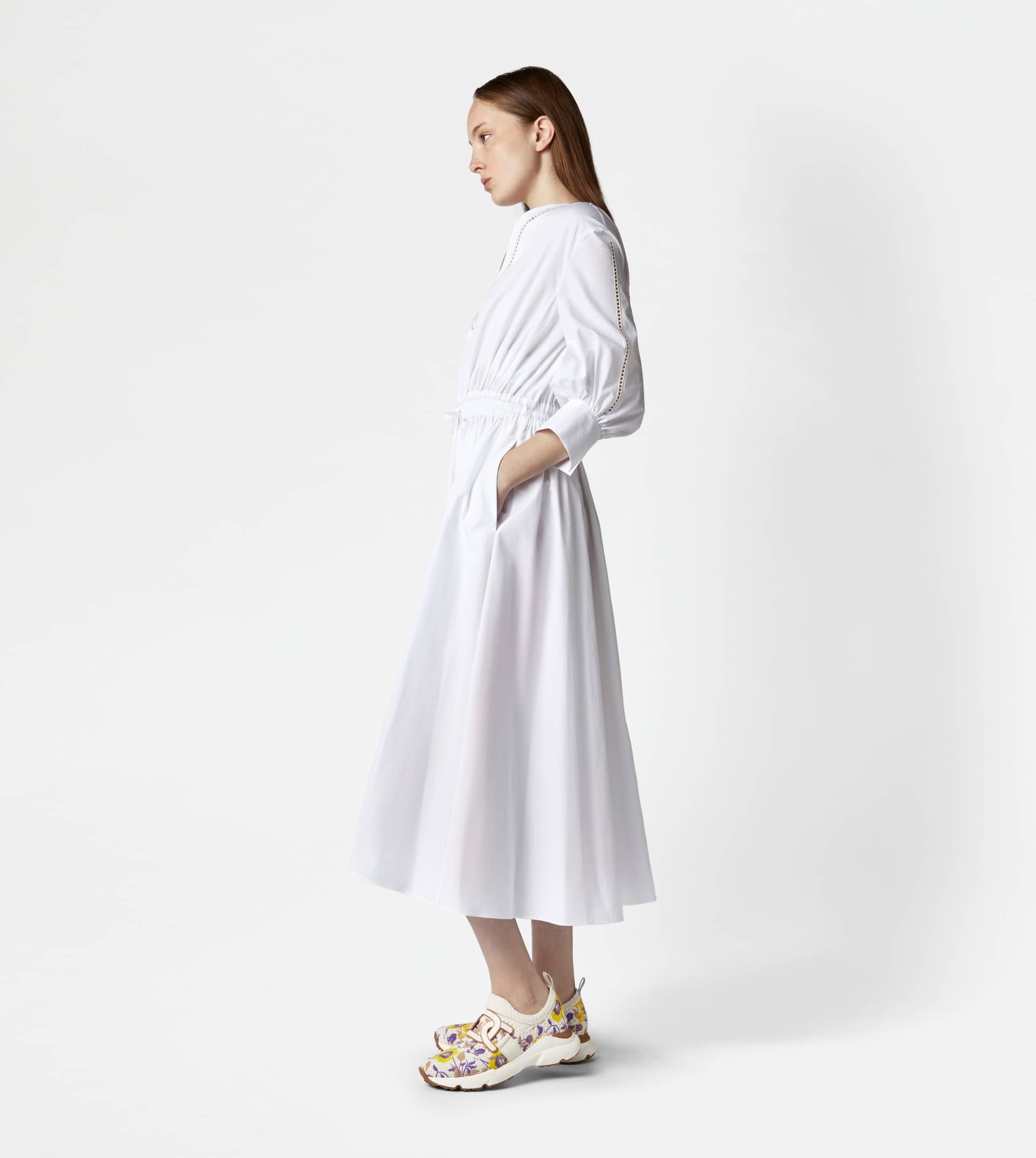 DRESS IN POPLIN - WHITE - 4