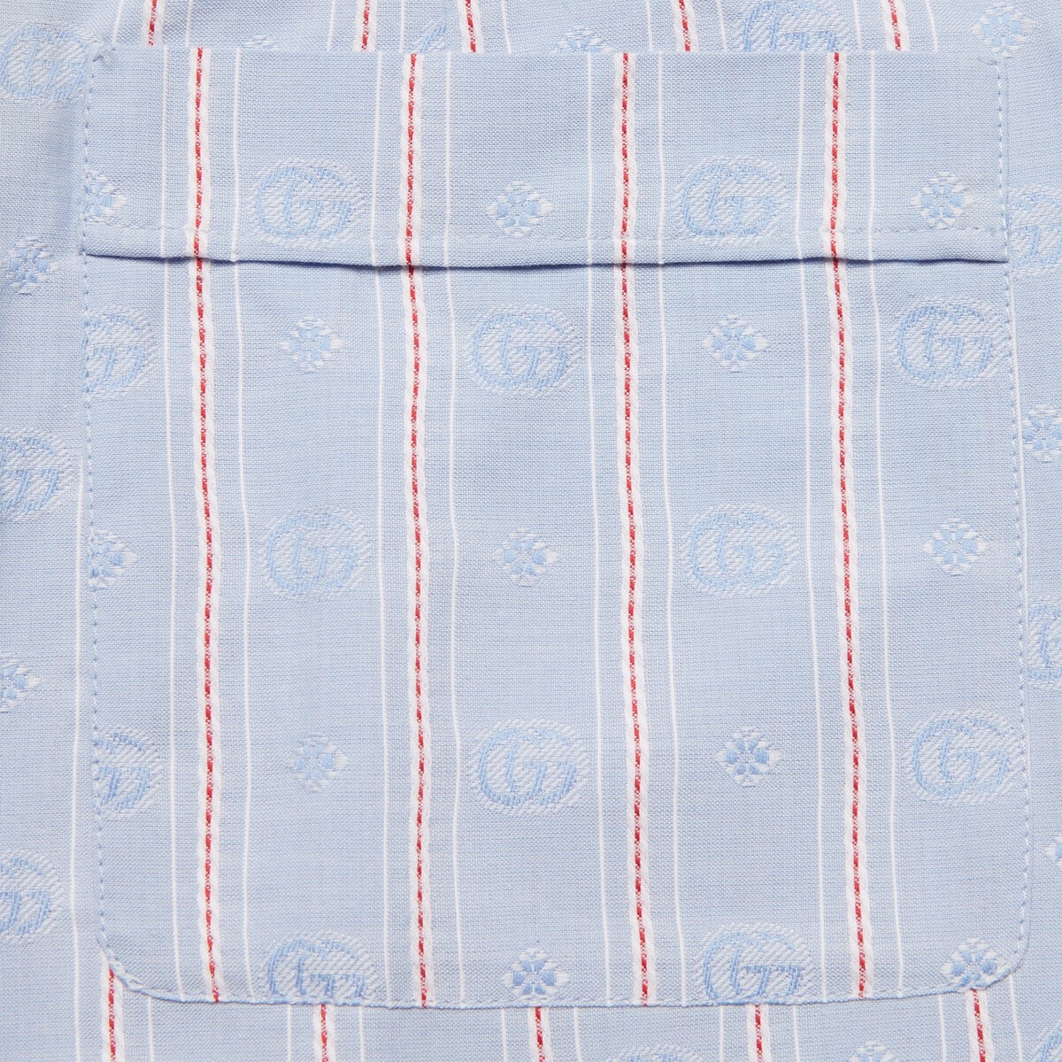Double G flower striped cotton skirt - 4