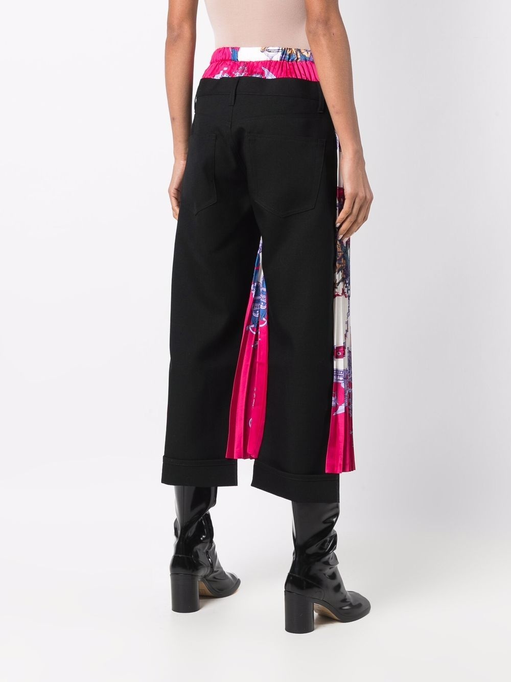 pleated panel cropped trousers - 4