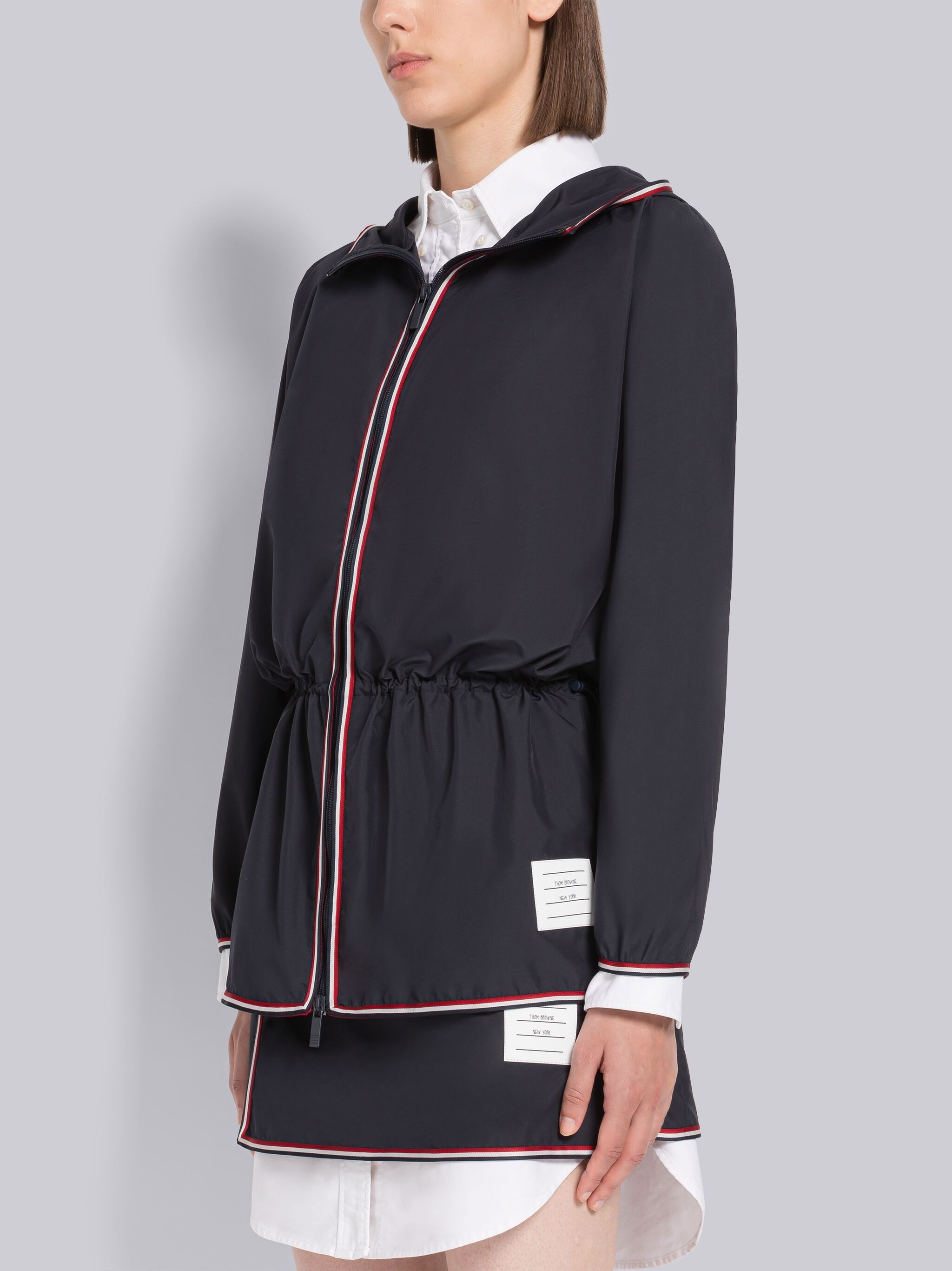 Military Ripstop Dolman Sleeve Zip Parka - 2