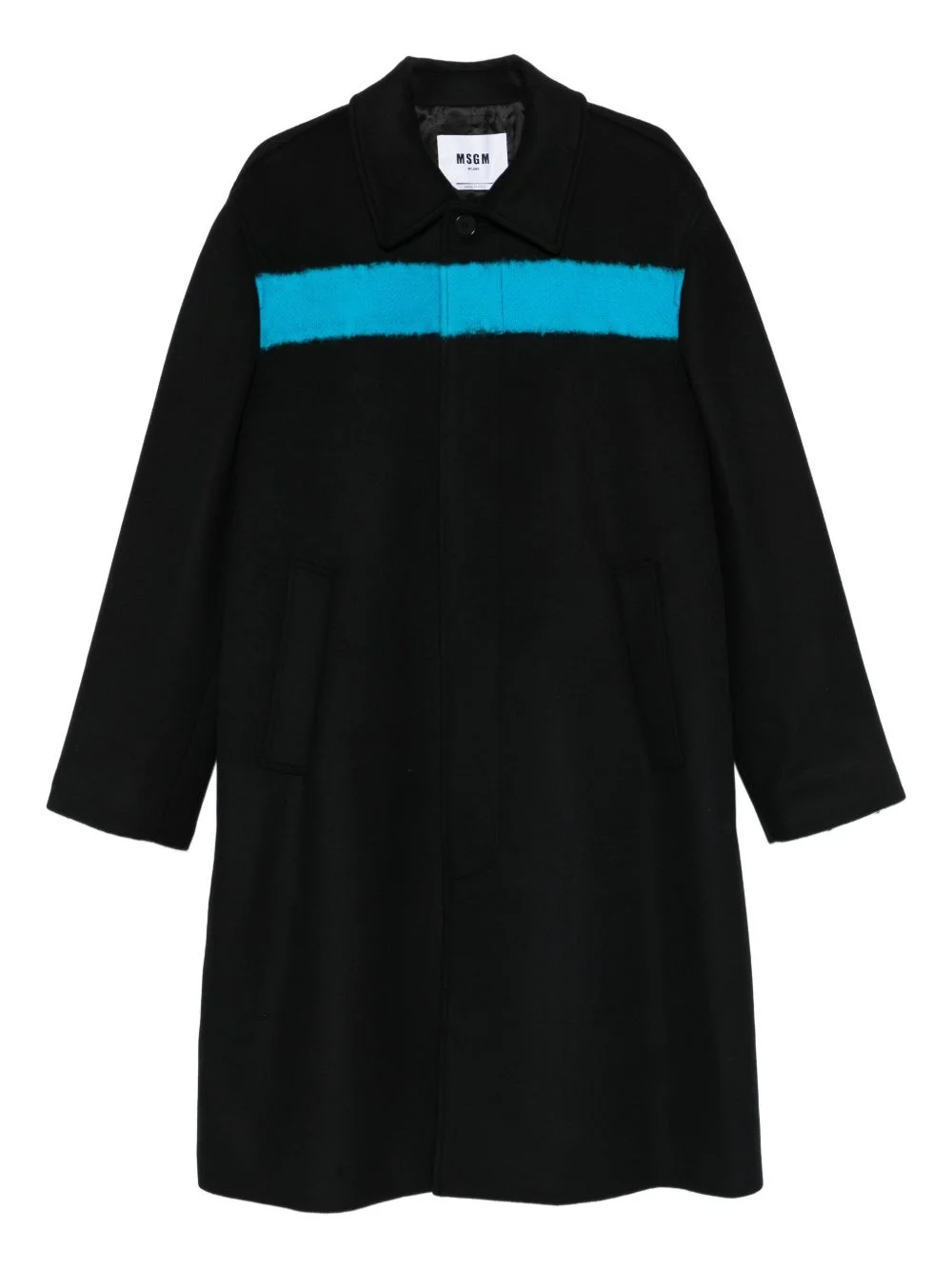 stripe-detail single-breasted coat - 1