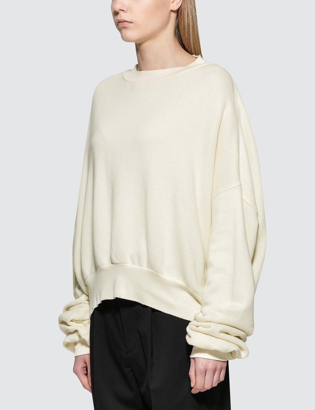 TERRY CREWNECK OPEN BACK SWEATSHIRT - 2