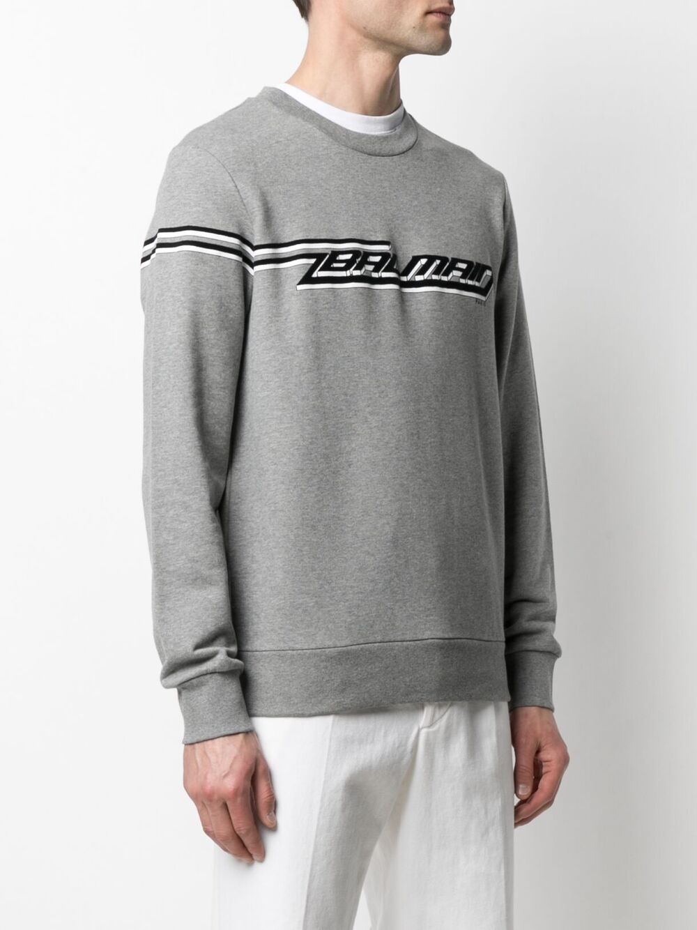 flocked logo sweatshirt - 3