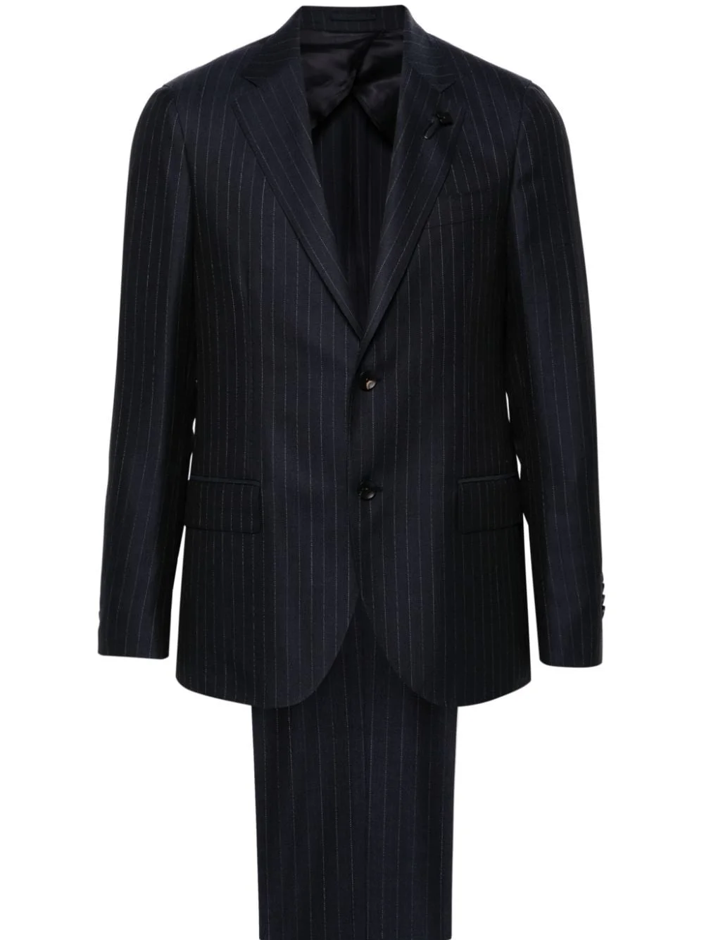 pinstriped single-breasted suit - 1