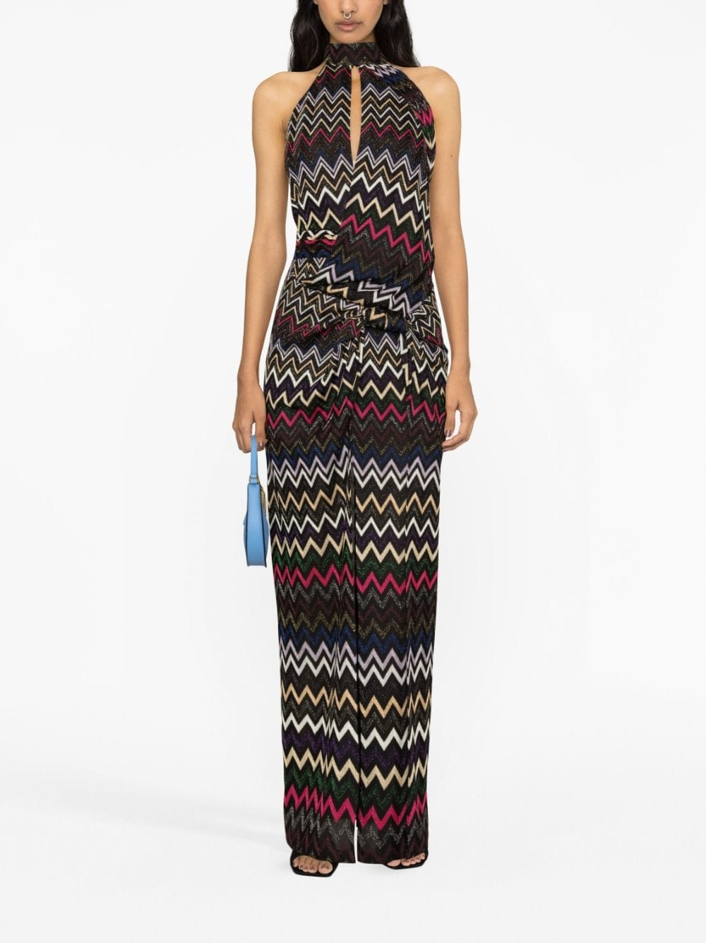 zigzag halterneck maxi dress - 2