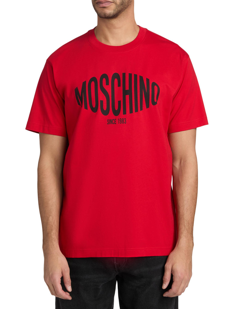 Men's Logo Cotton Crewneck T-Shirt - Red 3