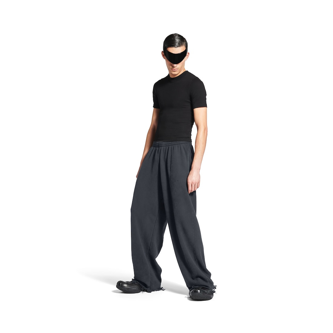 Balenciaga Nail Polish Cropped Sweatpants in Faded Black - 4
