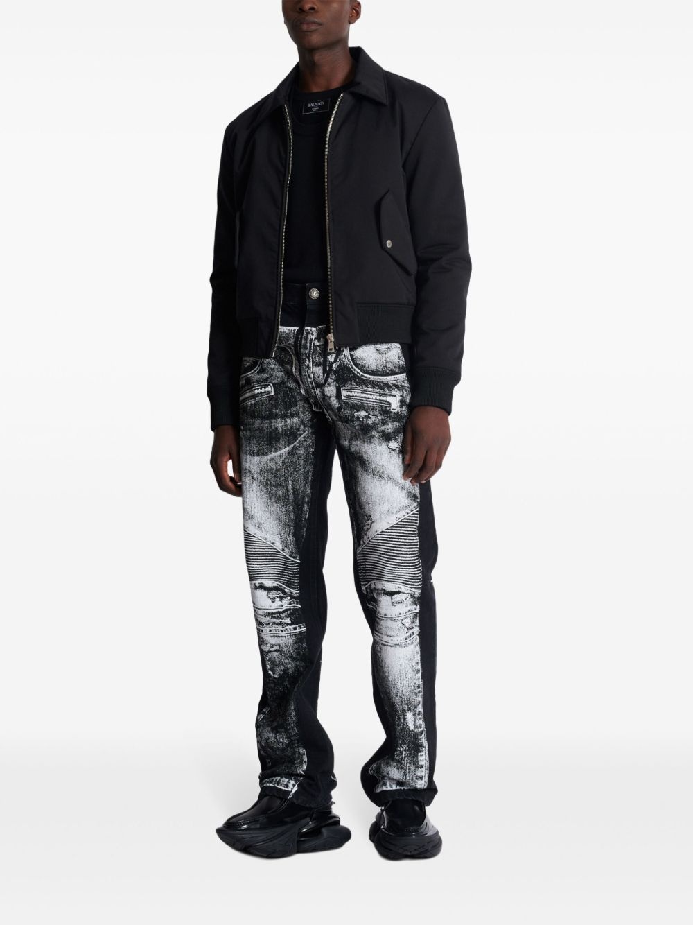 logo-embroidered bomber jacket - 2