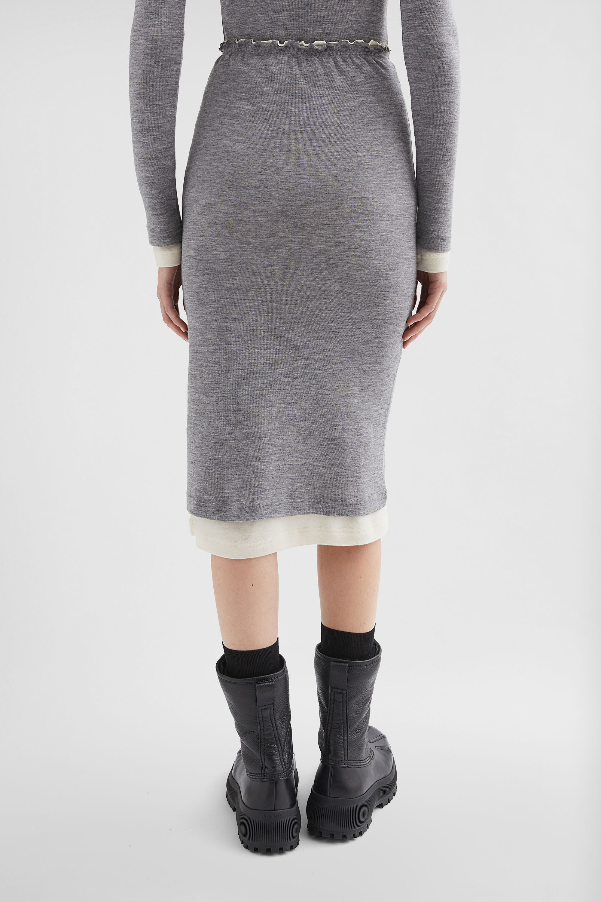 Lightweight Wool Layered Skirt - 2