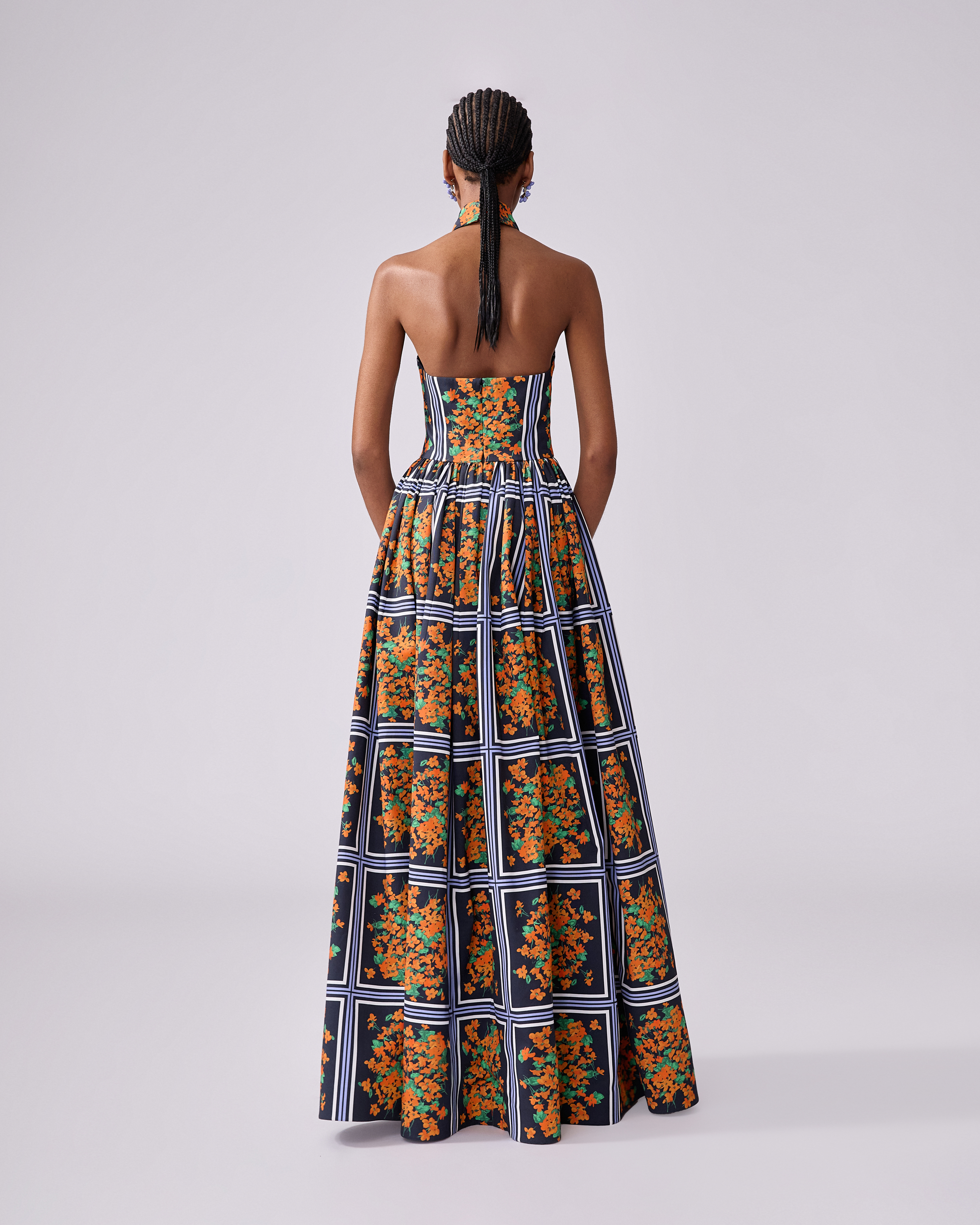 Floral-Print Halterneck Ball Gown - 3