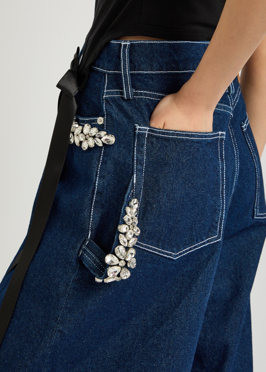 Simone Rocha Wide-leg Crystal-embellished Jeans - 5