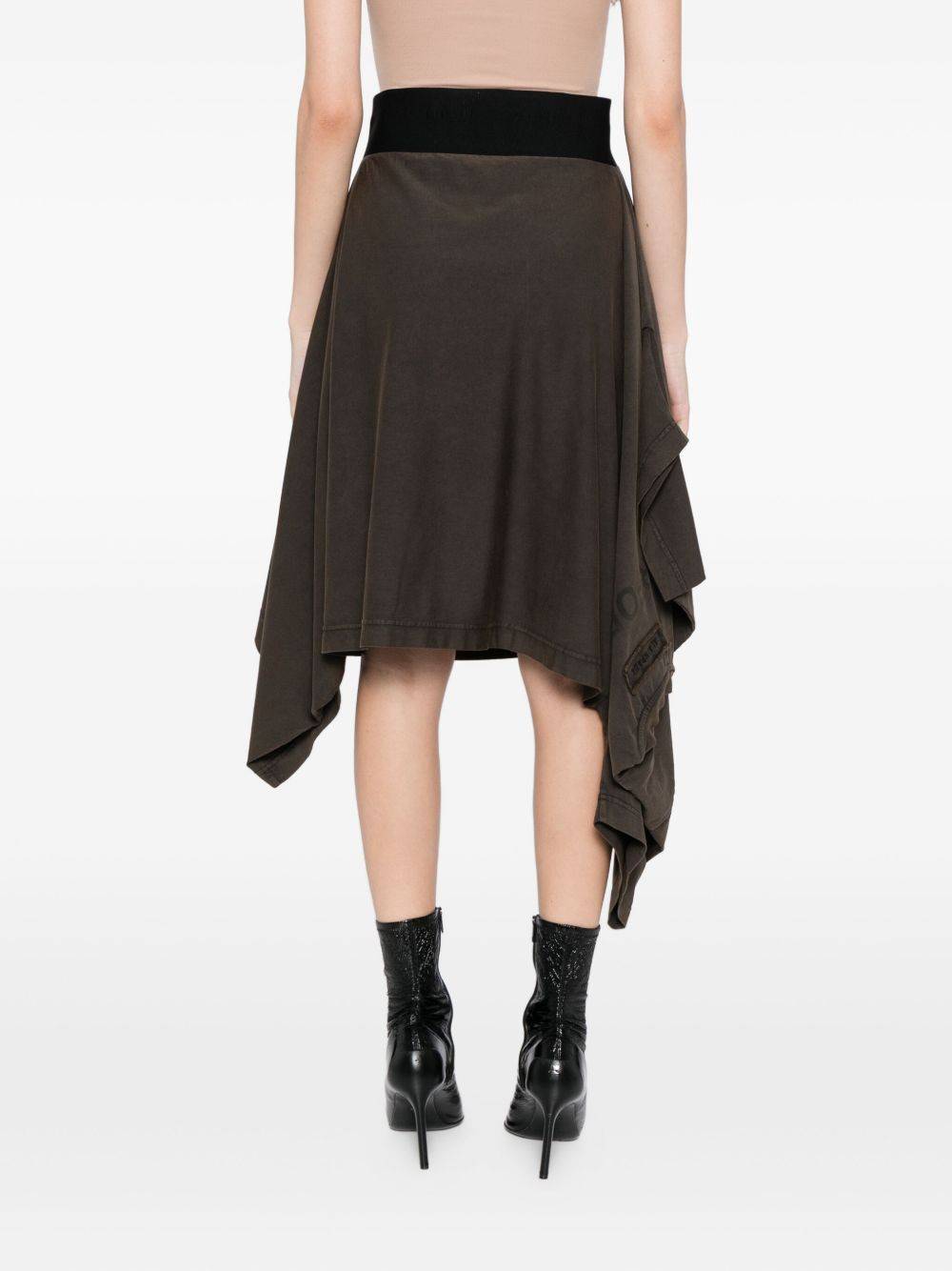 asymmetric hem a-line skirt - 4