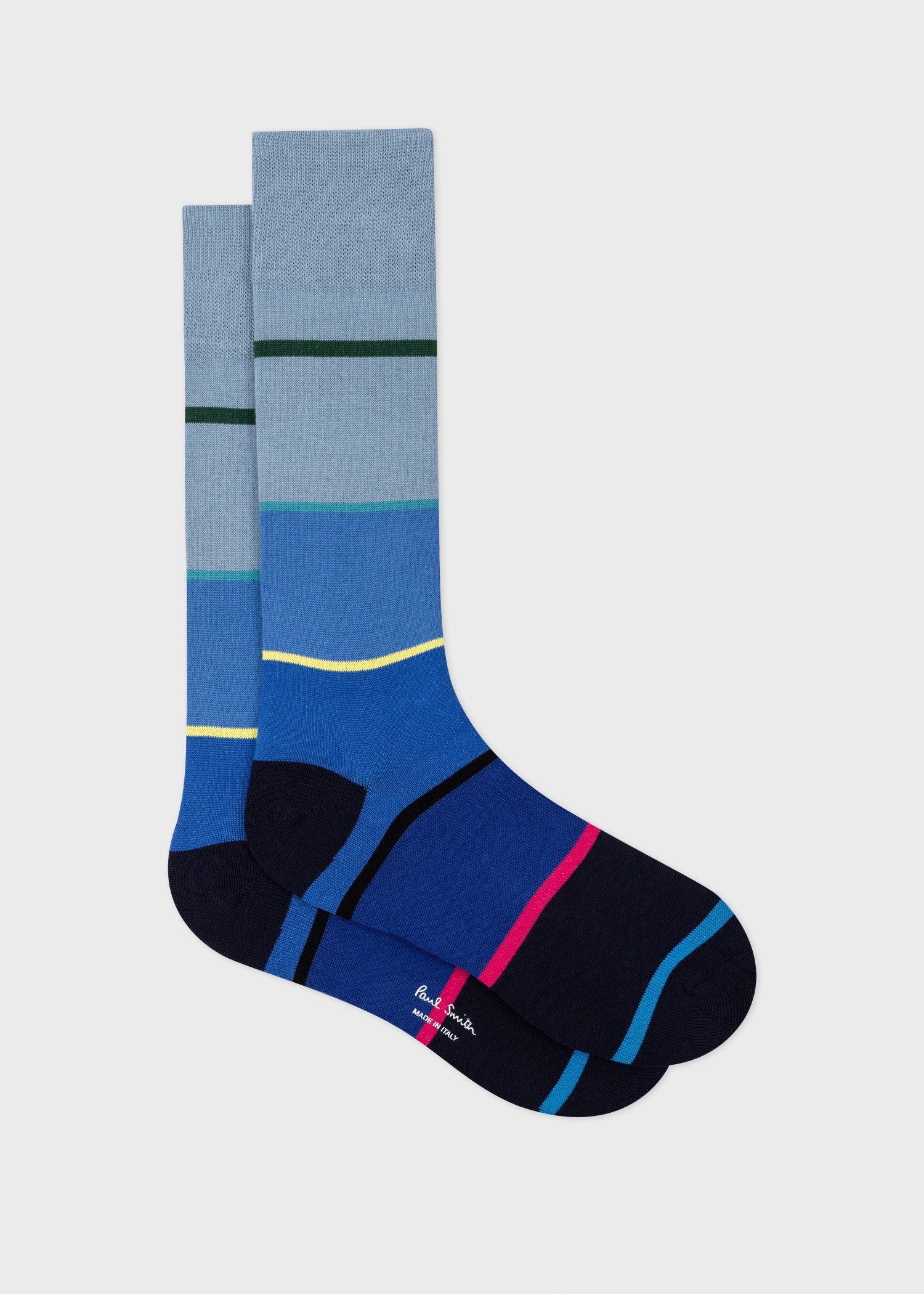 Blue Cotton-Blend Hayden Stripe Socks - 1