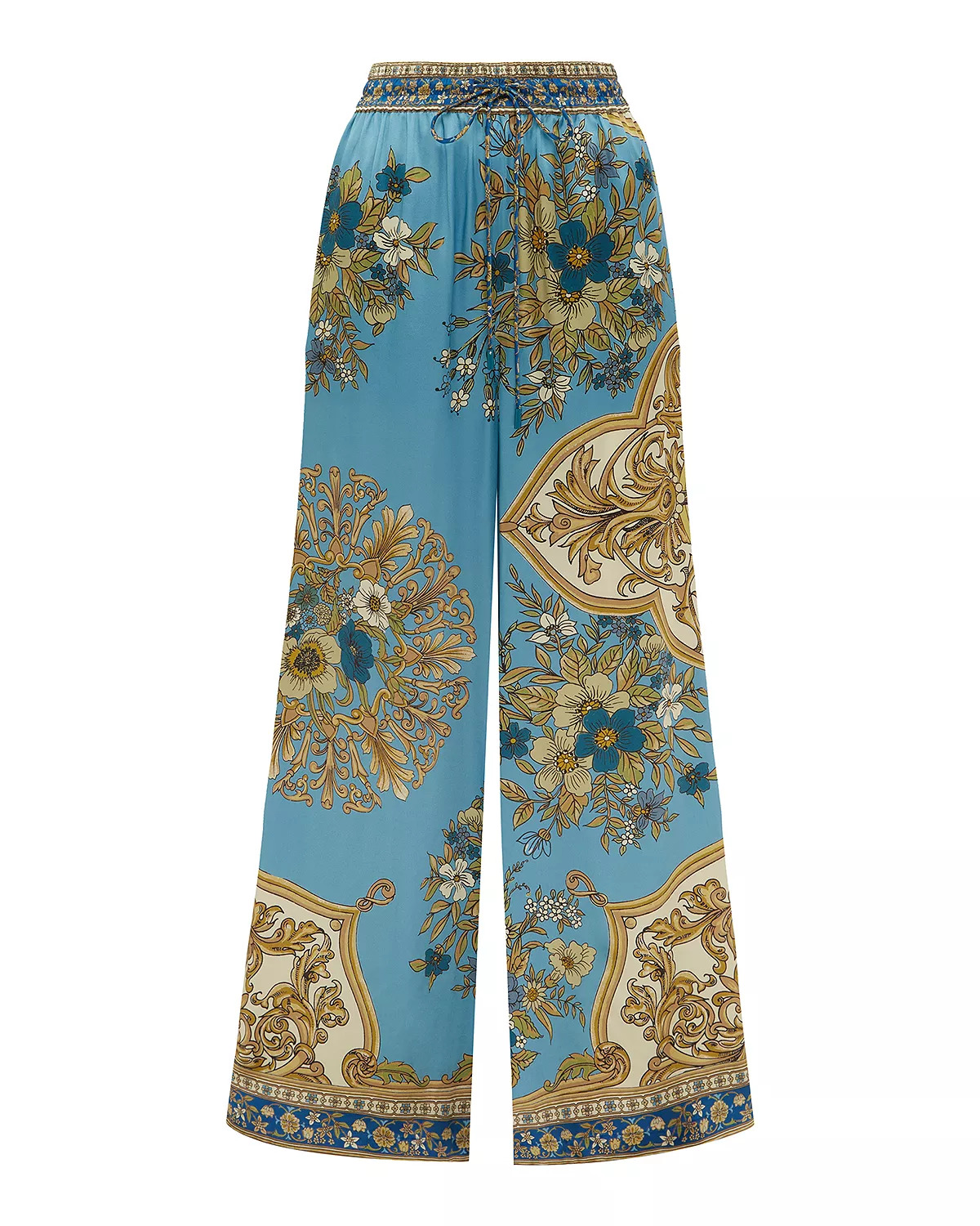 Cassie Silk Brocade Pants - 7