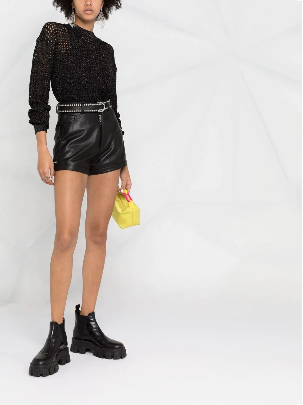 metallic-threaded mesh jumper - 2