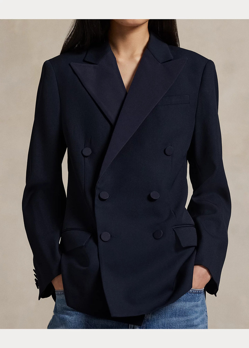 Double-Breasted Silk-Lapel Wool Blazer 5