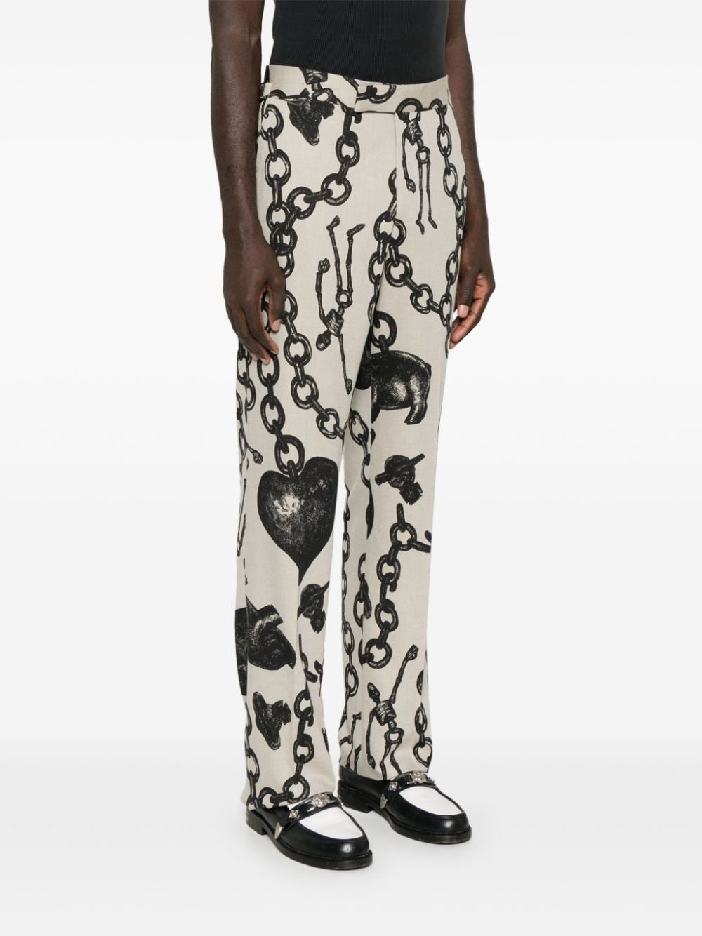 Heart Chain-print trousers - 3