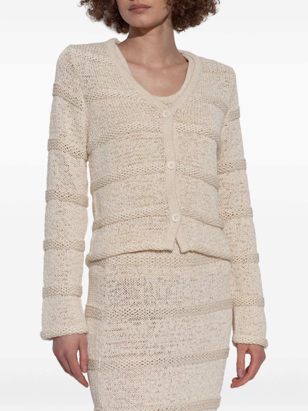 scoop-neck cardigan - 3