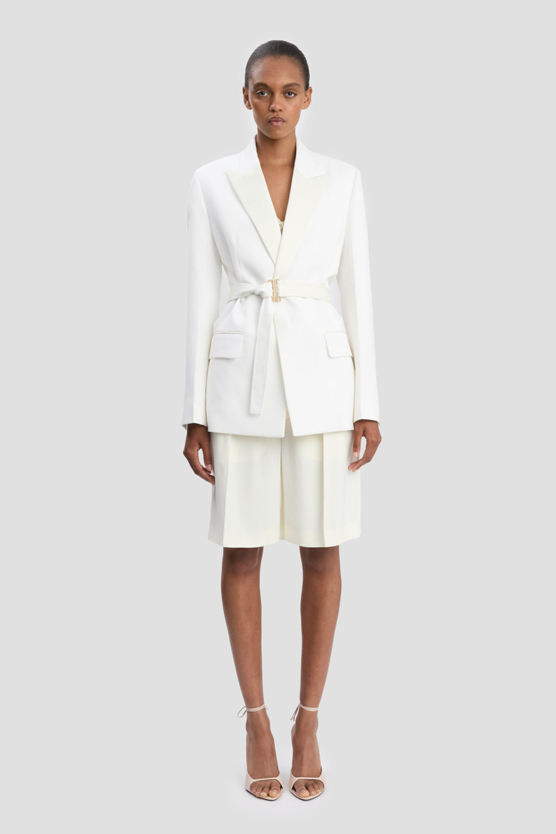 Victoria Beckham Belted Tailored Jacket In Ivory outlook