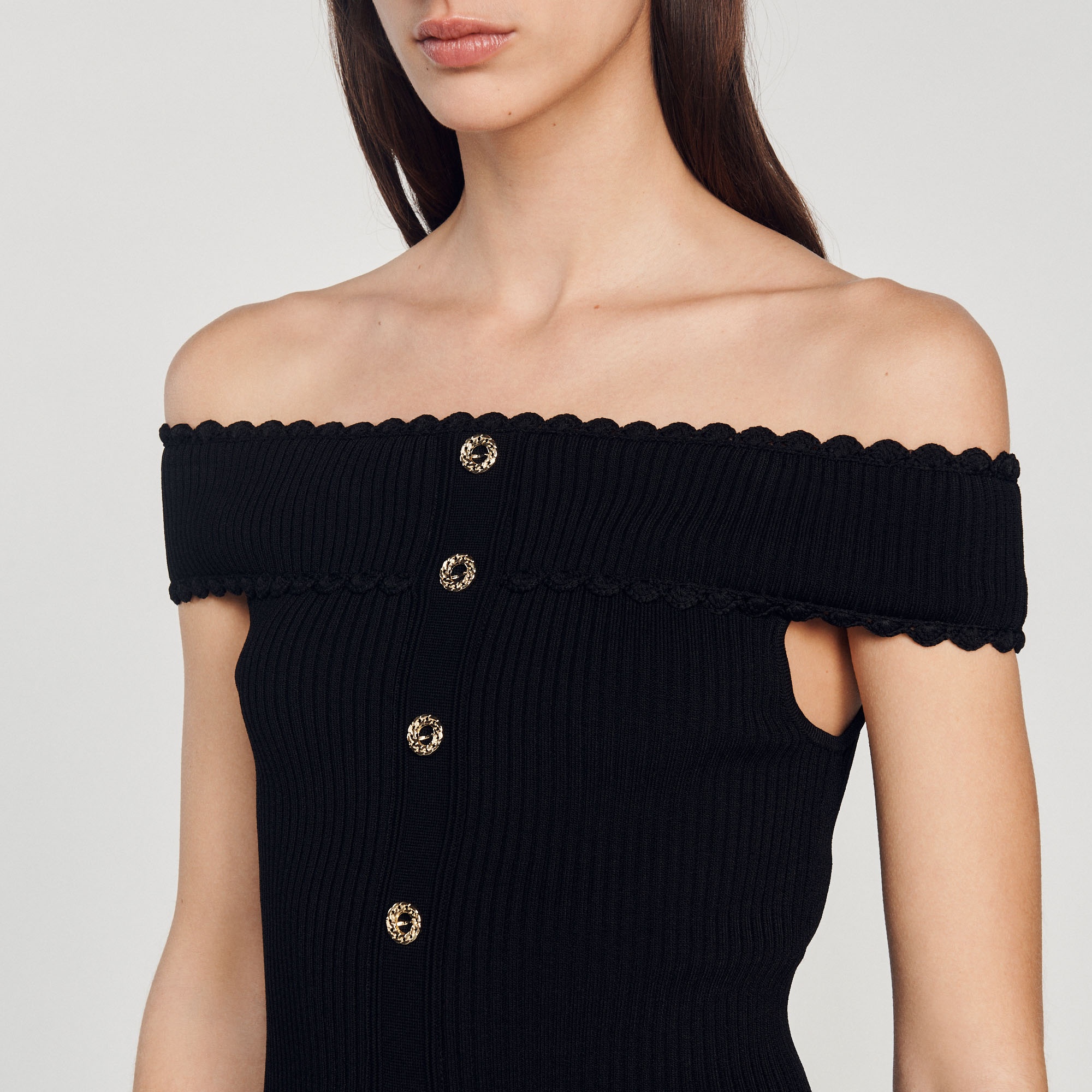 Cropped knit top - 4
