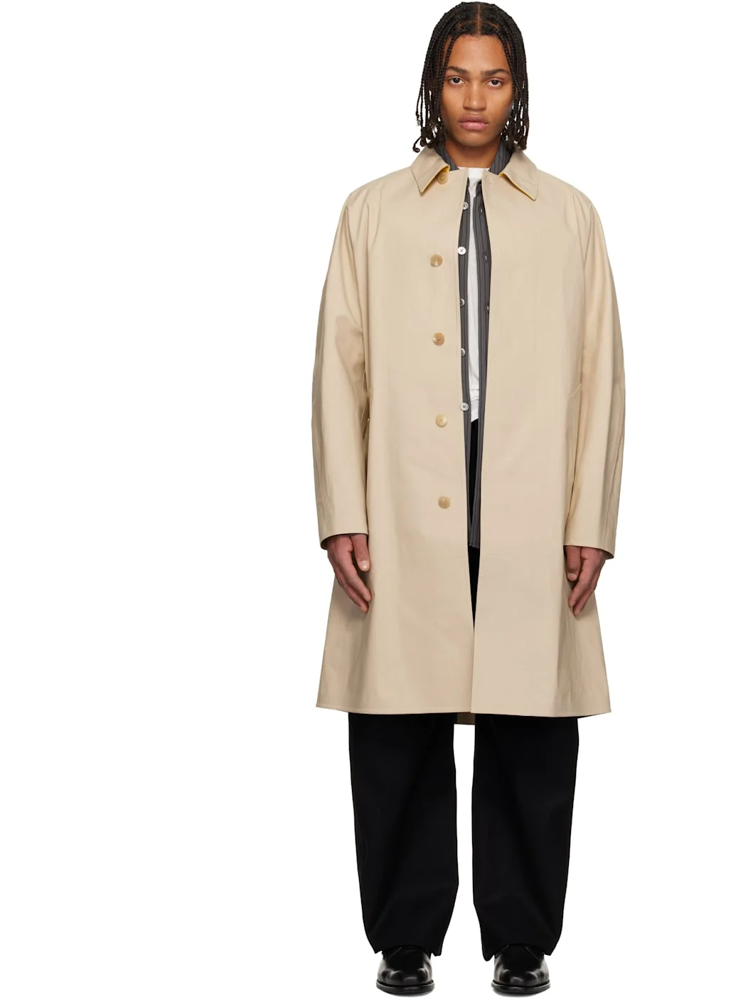 Beige Car Coat - 1