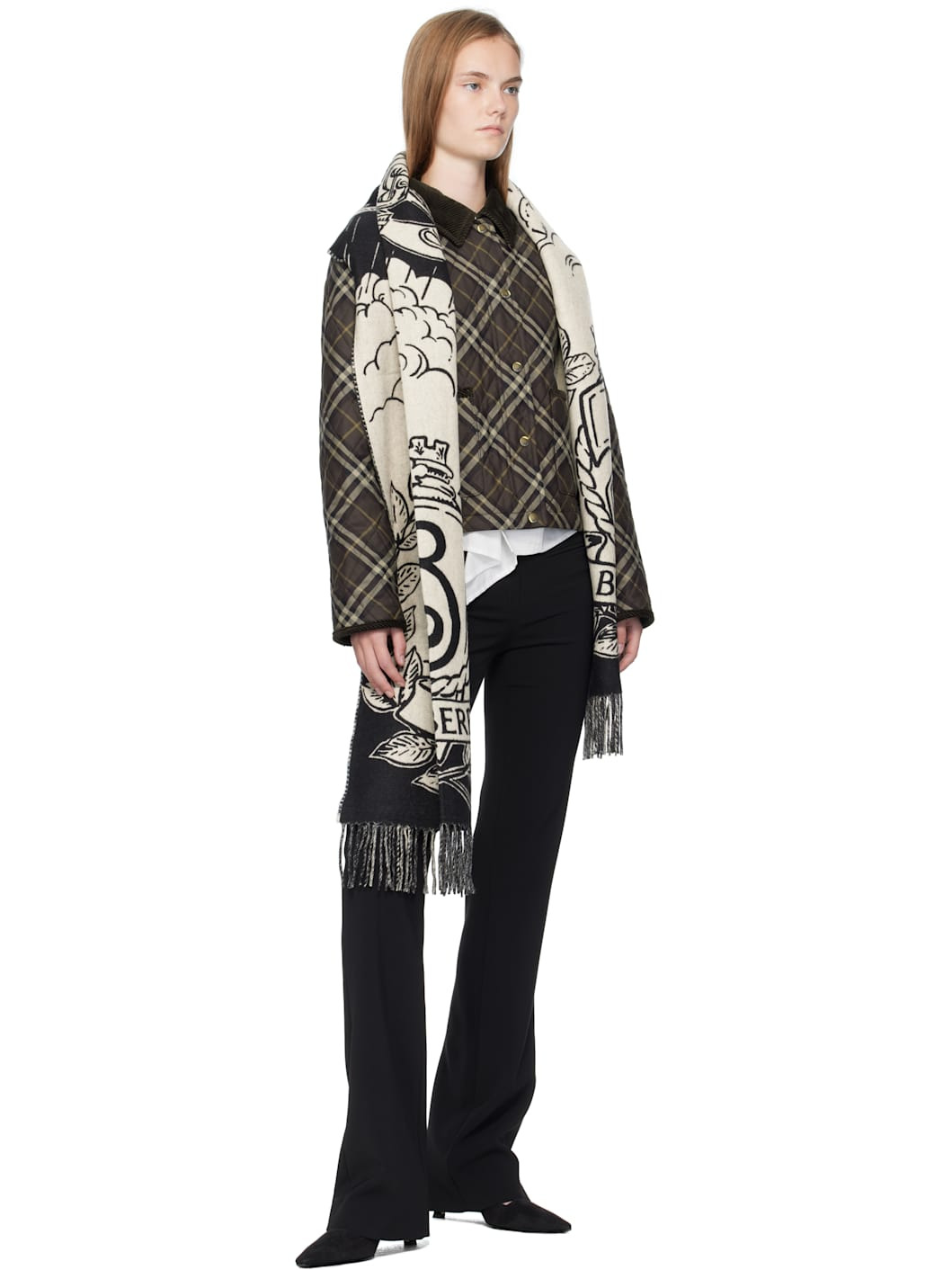 Black Wide Reversible Stormy Knight Scarf - 3