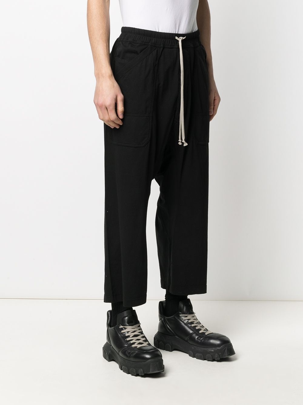 drop-crotch cropped trousers - 3