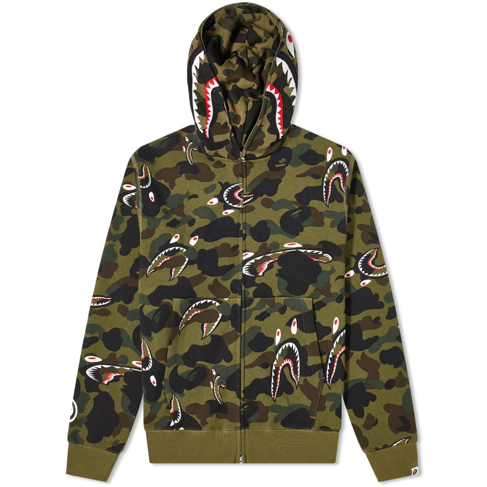 A Bathing Ape Shark 1St Camo Shark Relaxed Zip Hoody - 1