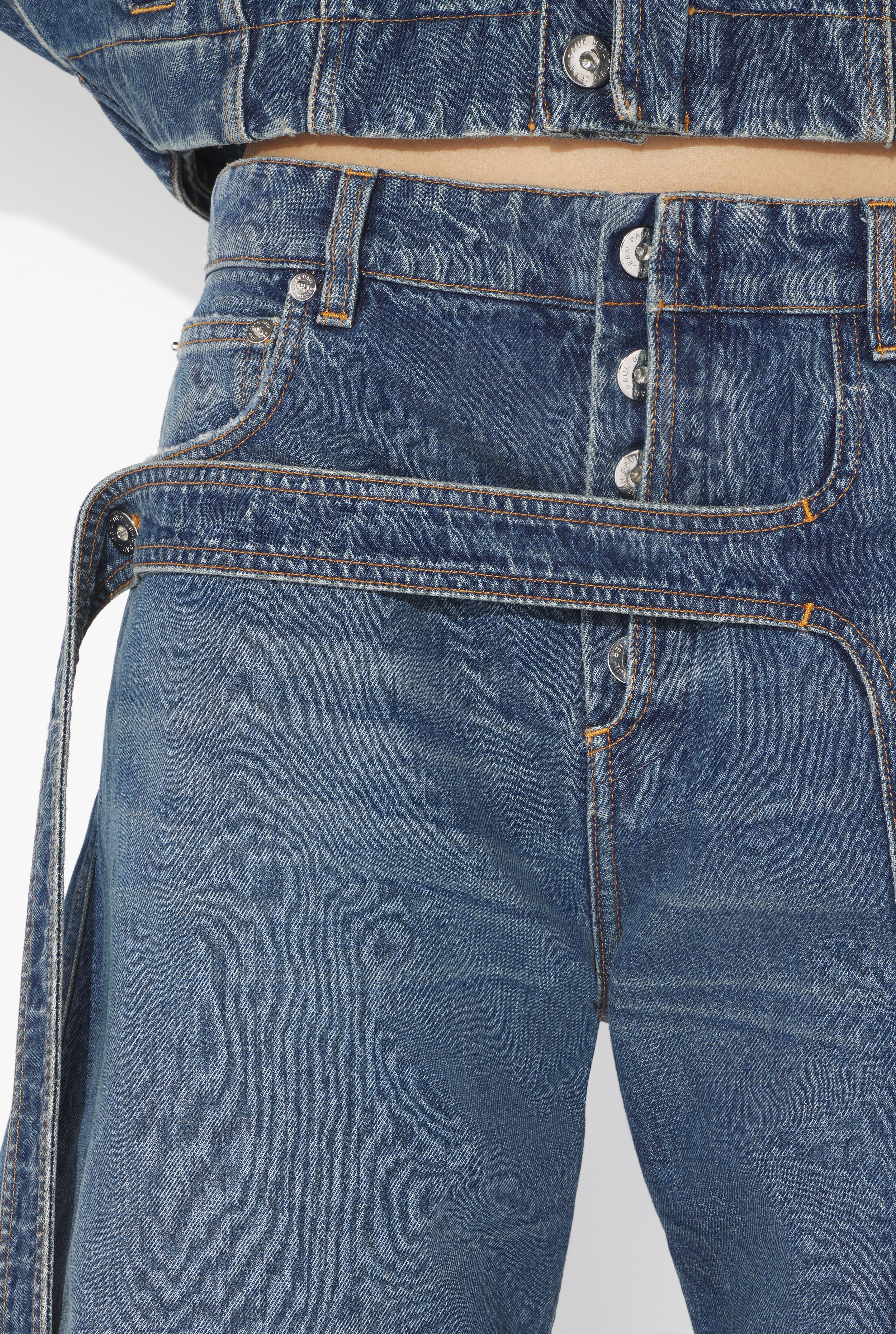 THE BLUE DENIM STRAP JEANS - 4