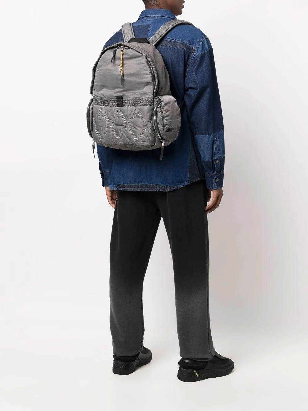 HARI garment-dyed stitch-detail backpack - 2