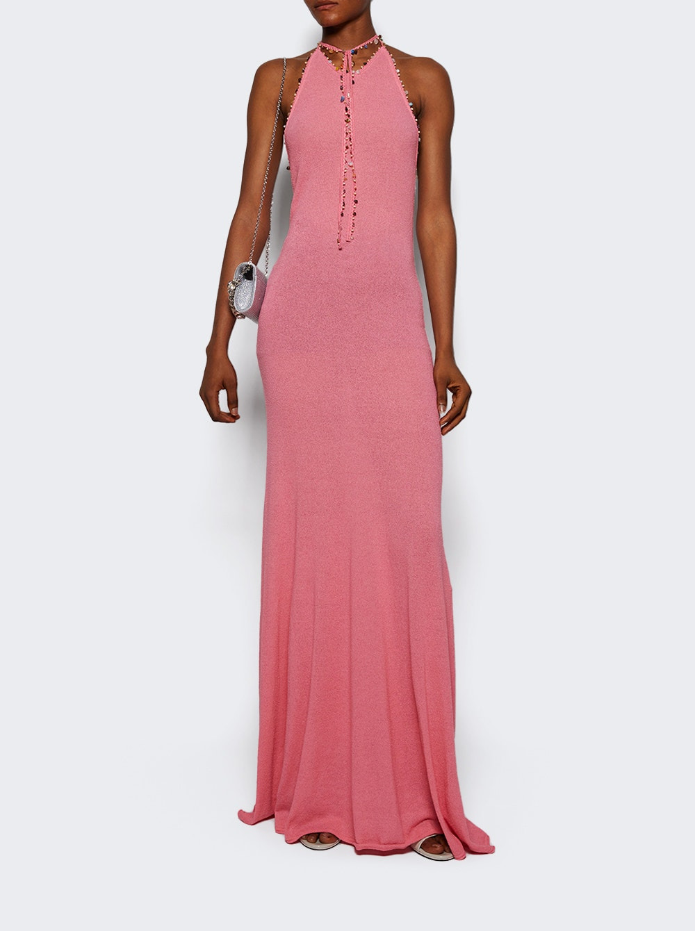 Beach Quartz Halter Dress Cerise Pink - 5
