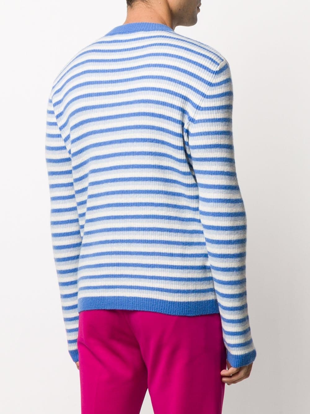 striped rib-knit jumper - 4