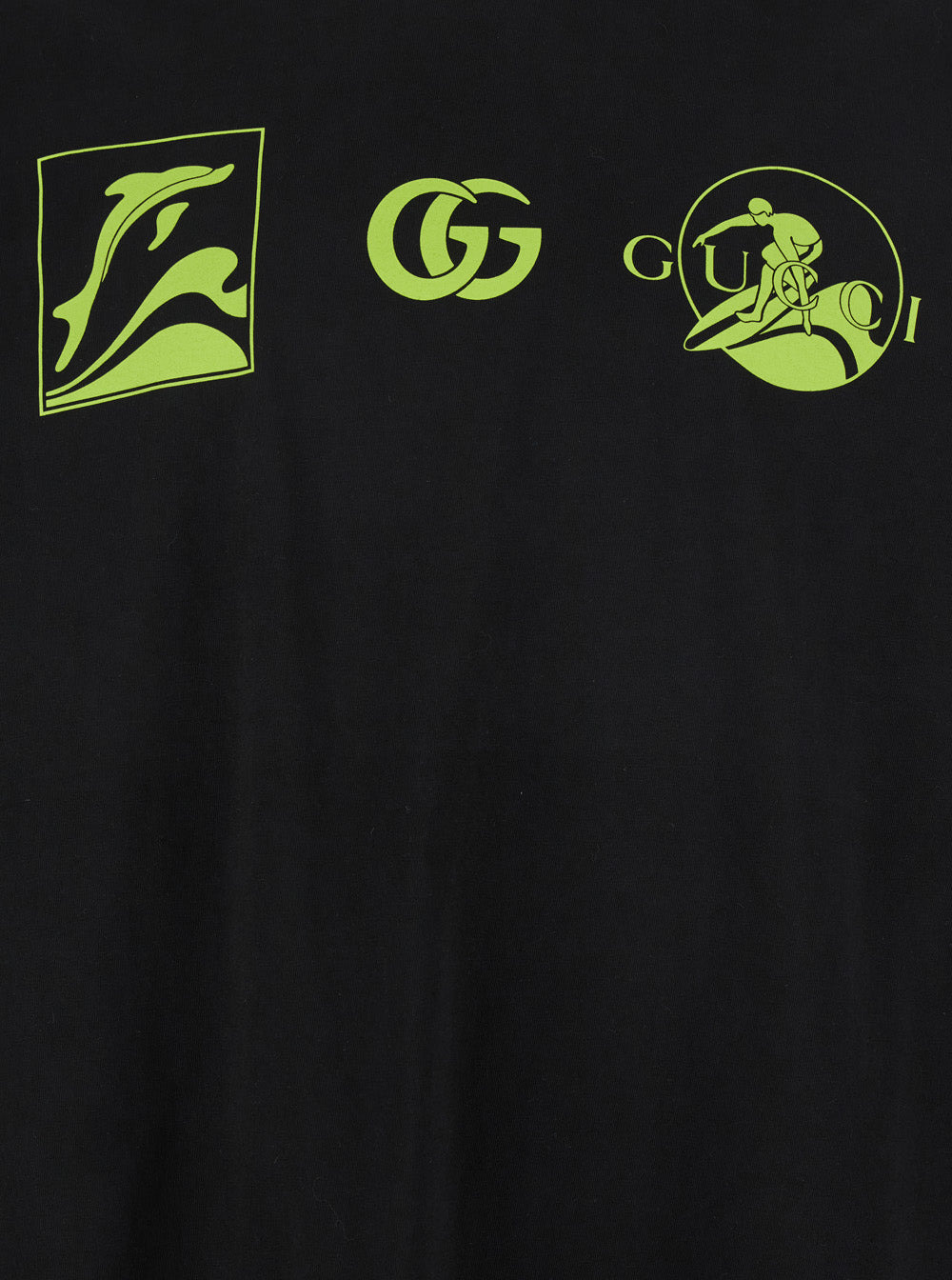 Gucci Men Black Crewneck T-Shirt With All-Over Prints And Maxi Logo Lettering On The Sleeves In Cott - 3