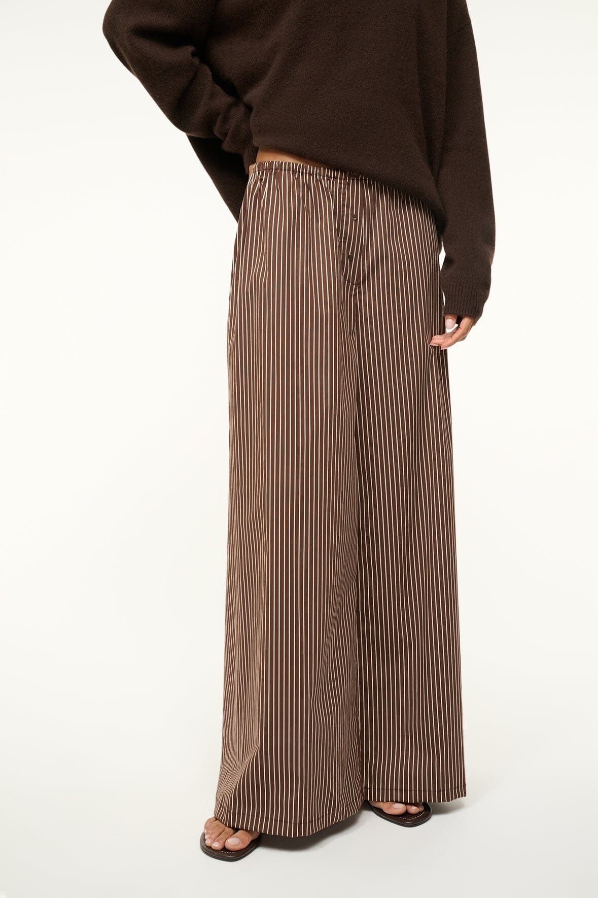 STAUD BONFIRE PANT DARK OAK MICRO STRIPE - 6