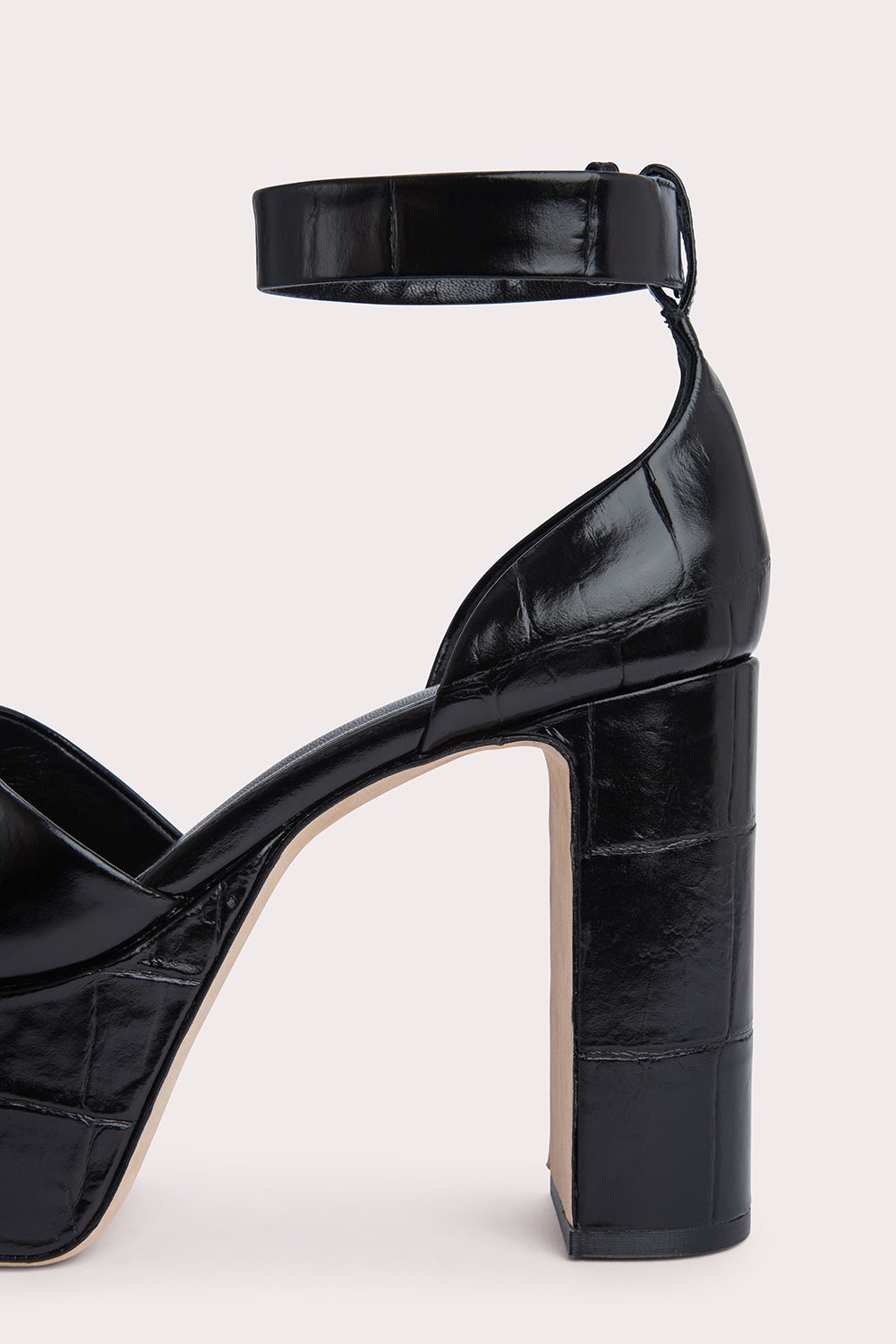 Barb Black Maxi Croco Embossed Leather - 6
