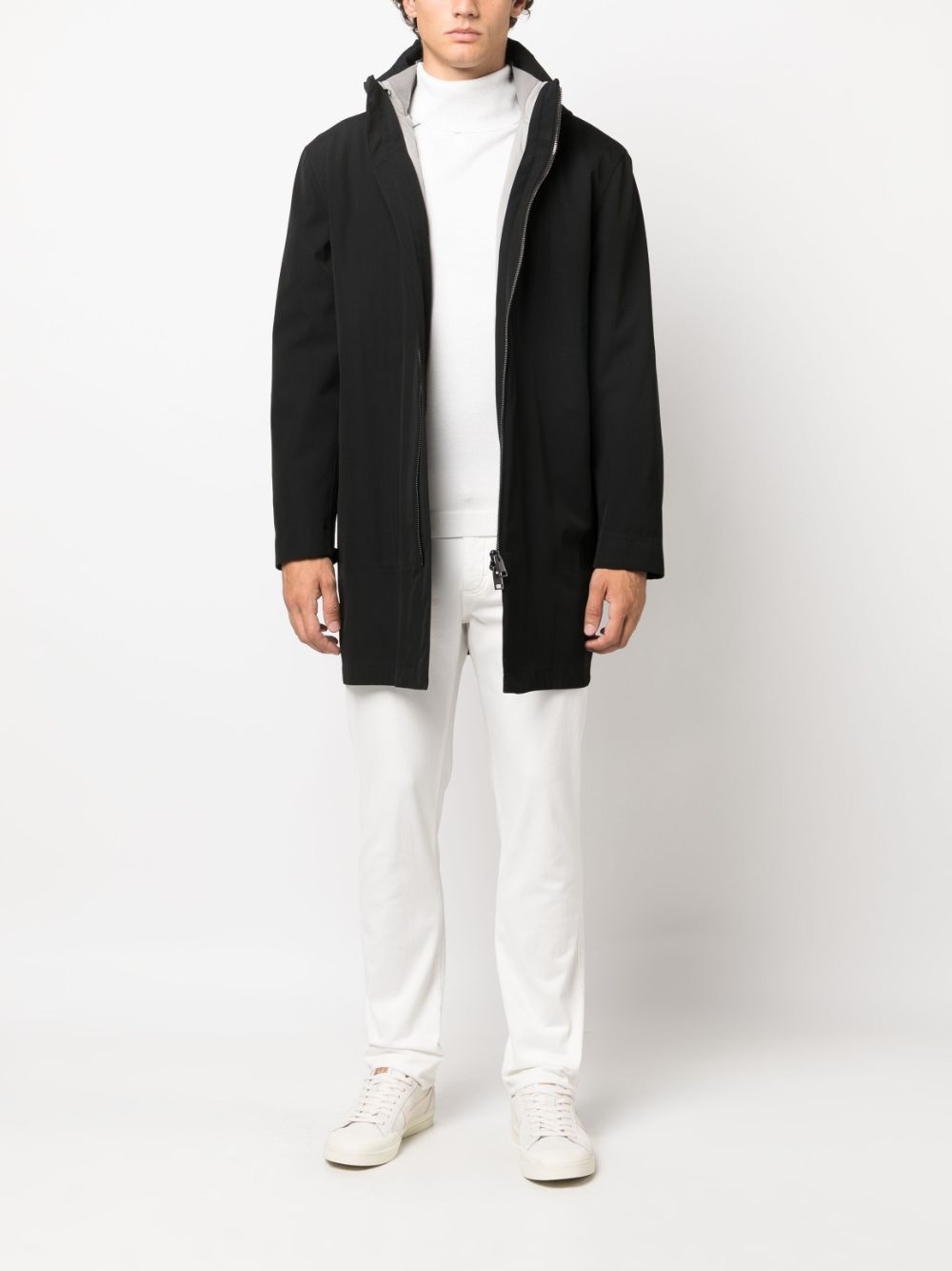 hooded cashmere-blend parka coat - 2