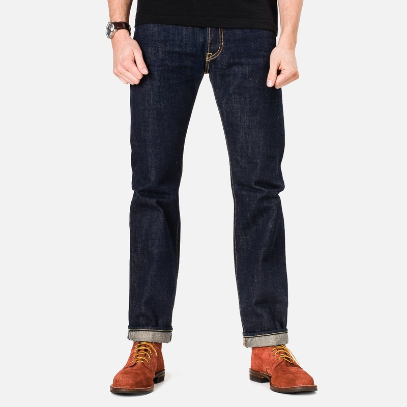 Iron Heart IH-666N 17oz Selvedge Denim Slim Straight Cut Jeans - Natural Indigo outlook