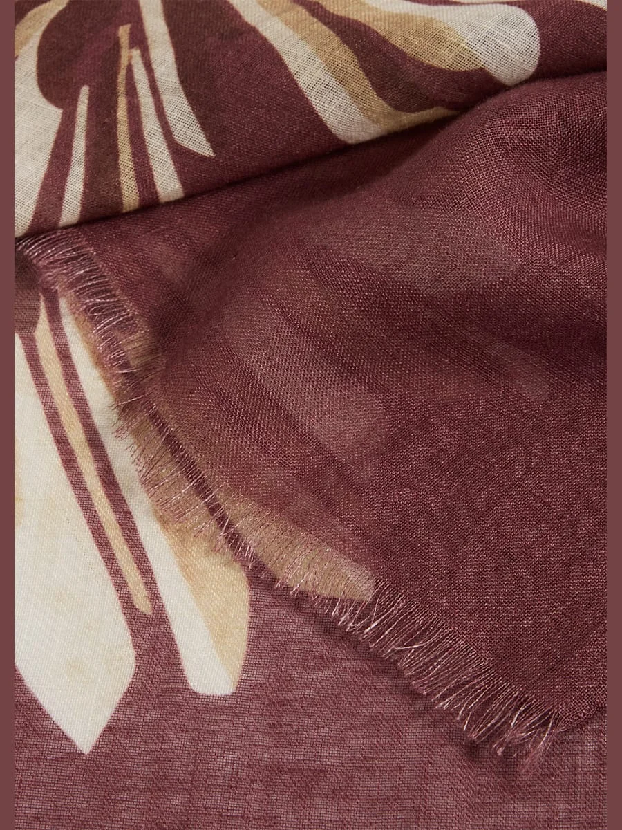 Floral Linen Scarf - 1