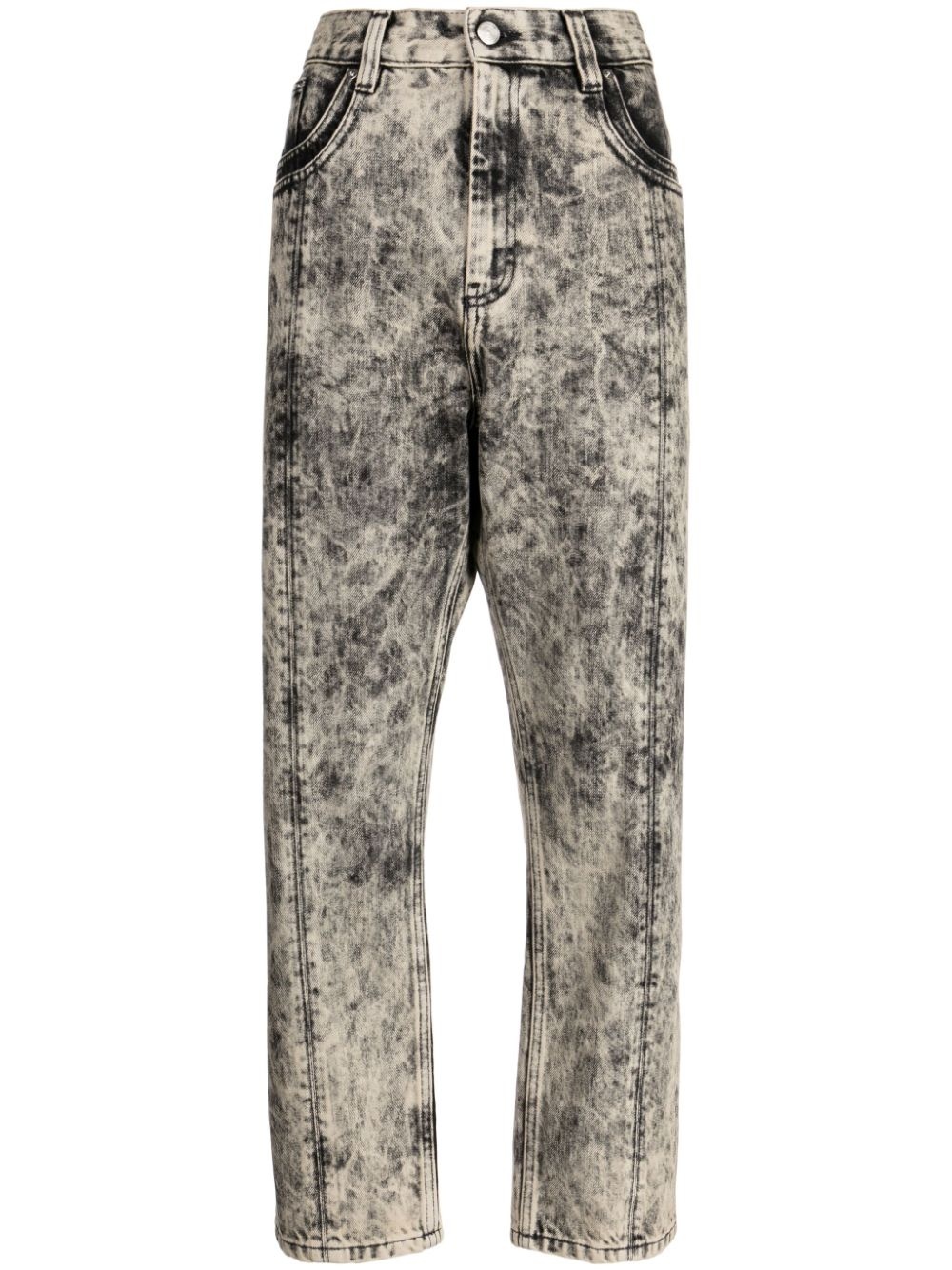 bleached straight-leg jeans - 1