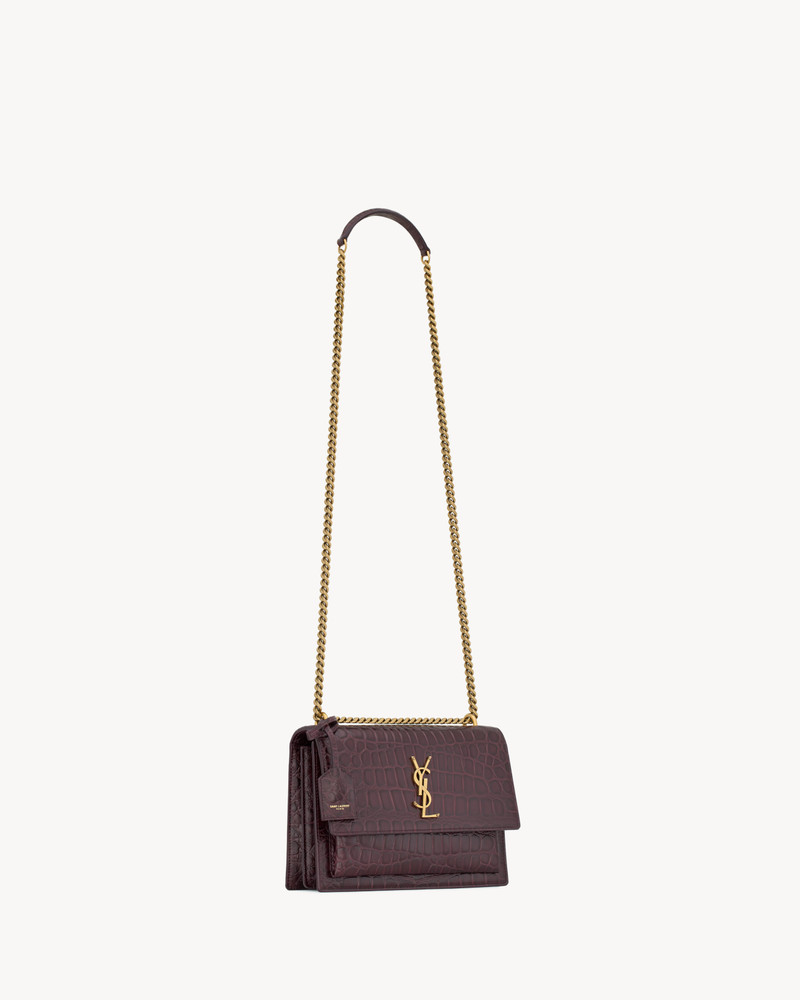 SUNSET MEDIUM IN CROCODILE-EMBOSSED LEATHER 4