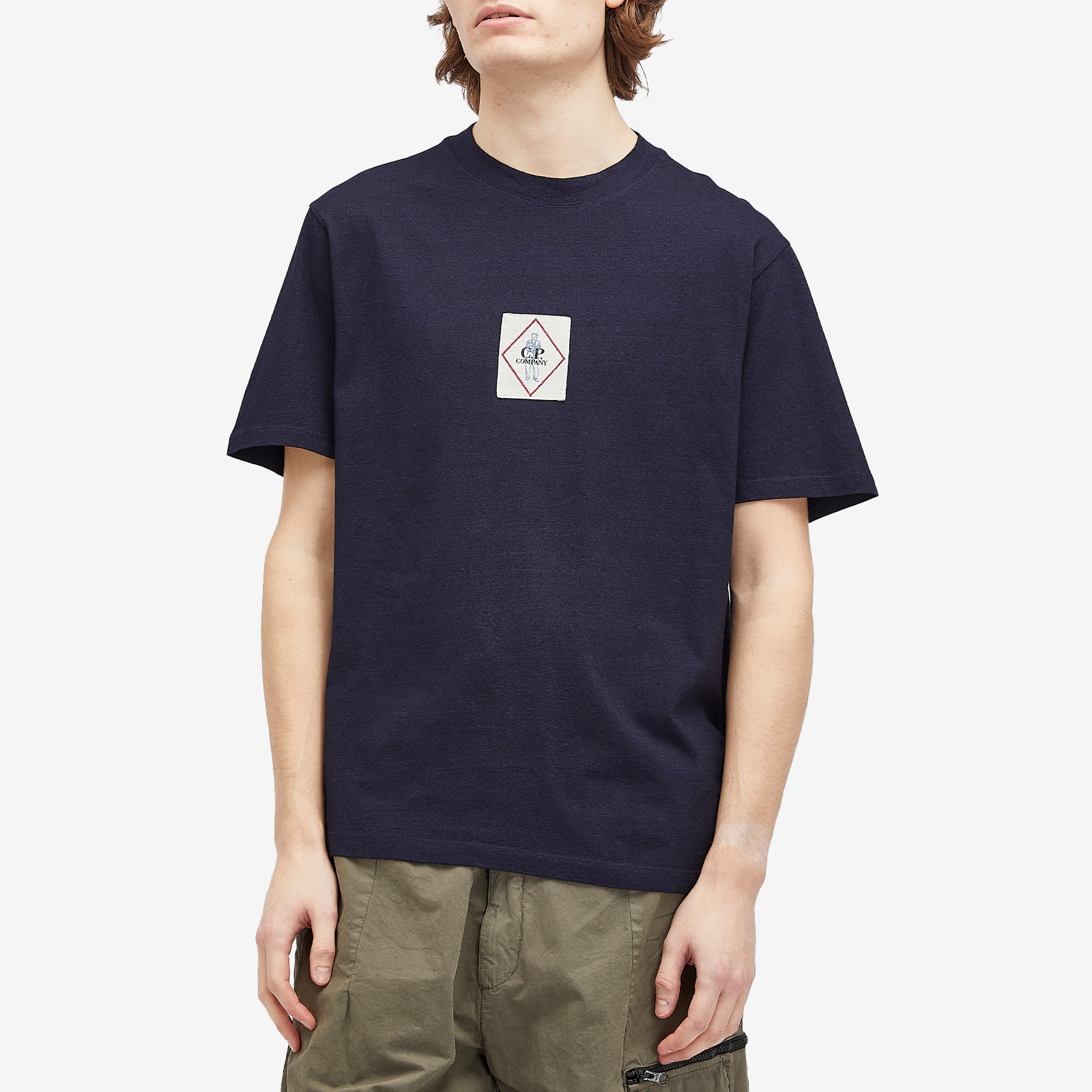 Tシャツ・カットソー C.P. COMPANY INDIGO JERSEY LOGO T-SHIRT Indigo Jersey Logo T-Shirt | CPC USCA Online Store