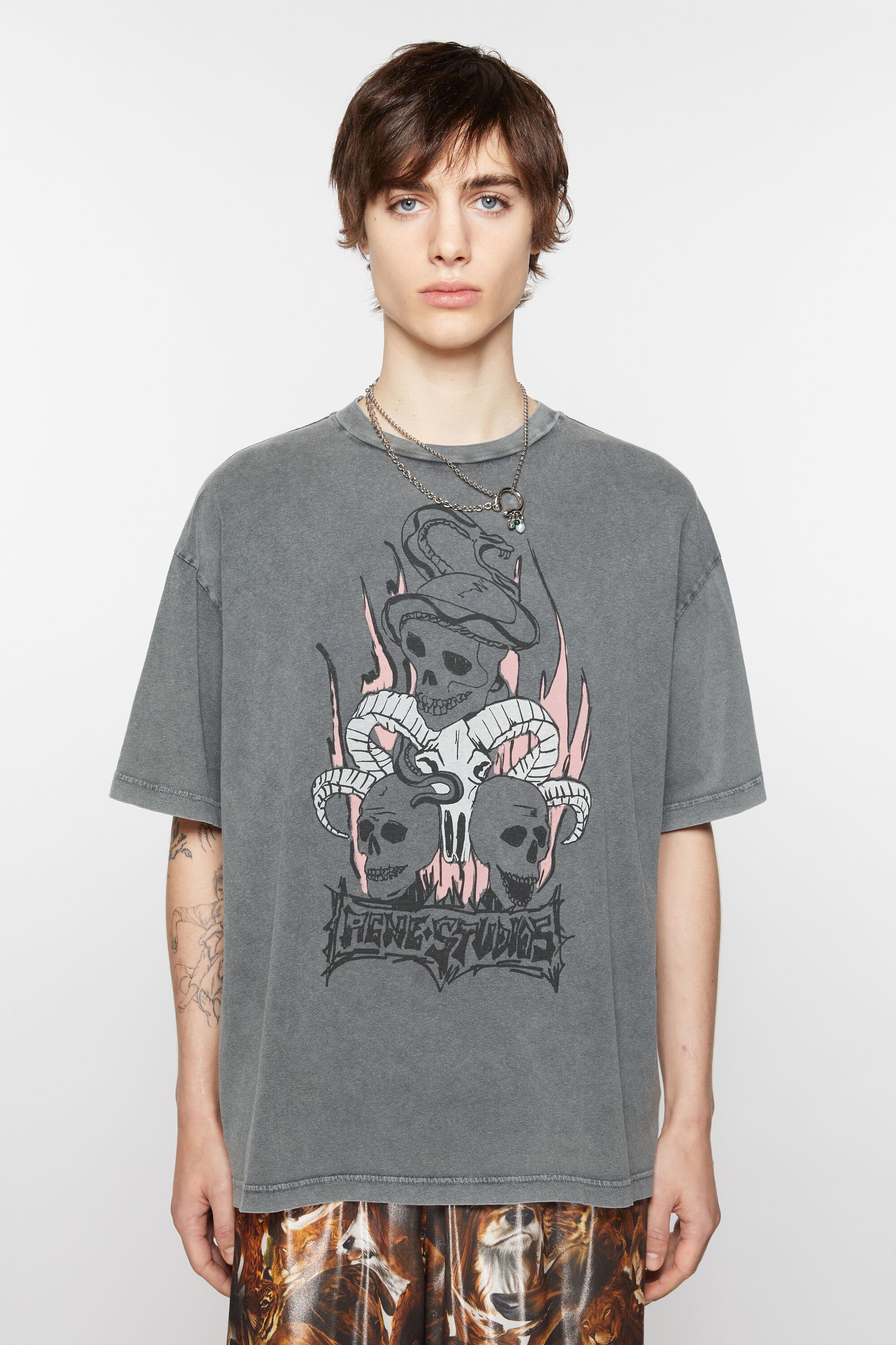 Acne Studios Print t-shirt - Relaxed fit - Faded black