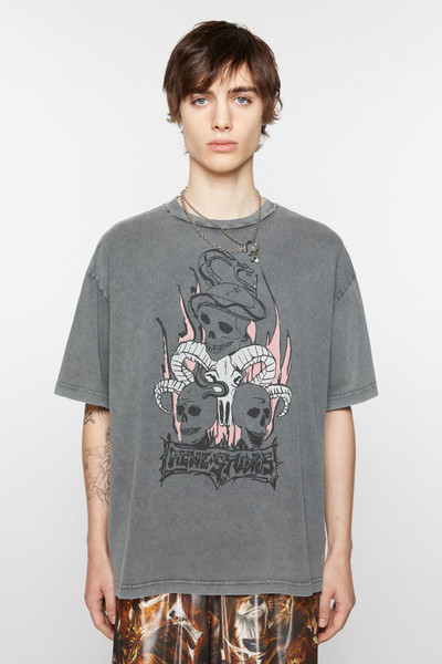 Acne Studios Print t-shirt - Relaxed fit - Faded black outlook