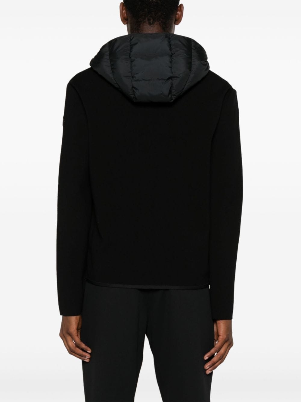 padded-panels knitted hooded jacket - 4
