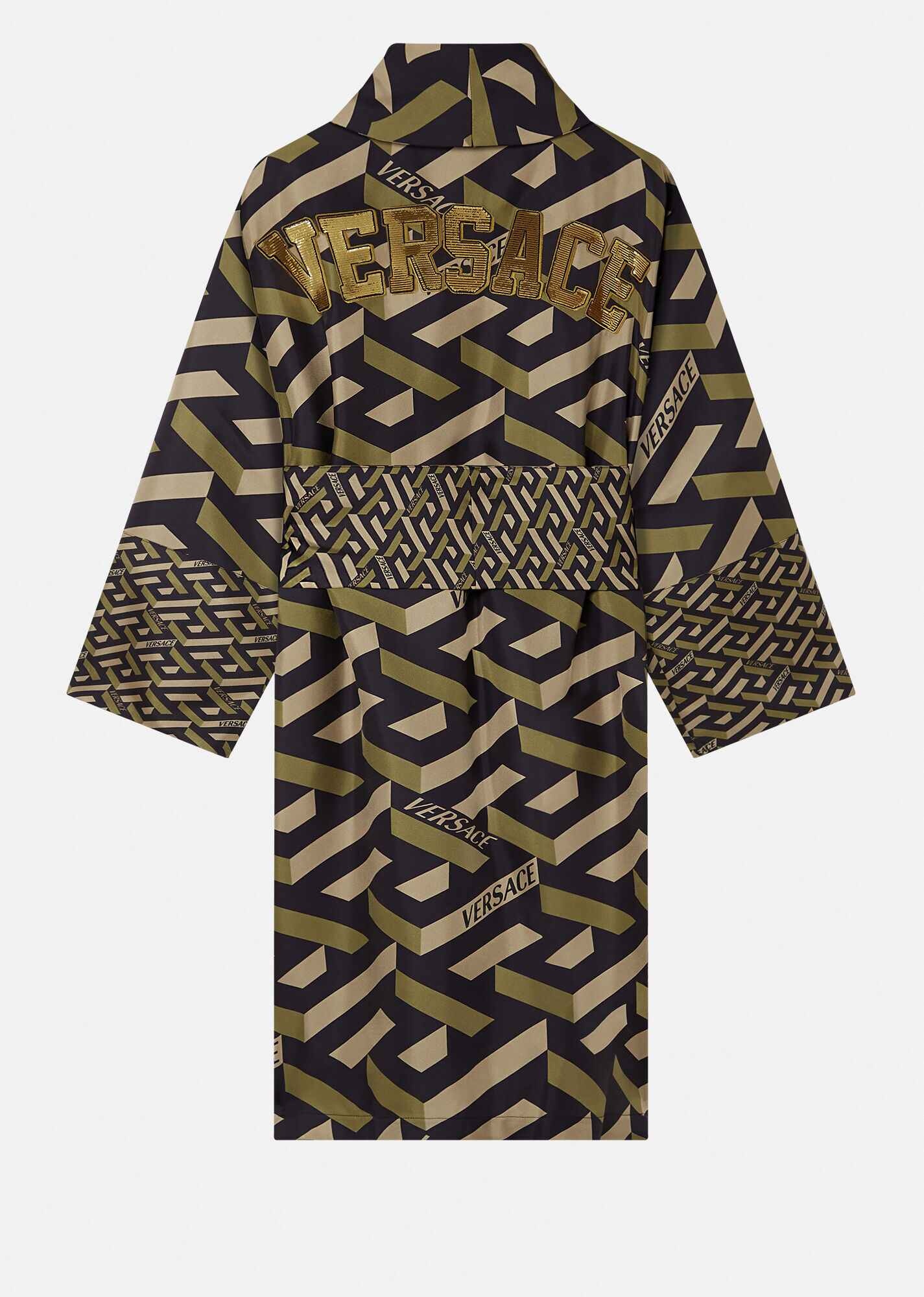 La Greca embroidered silk bathrobe - 3