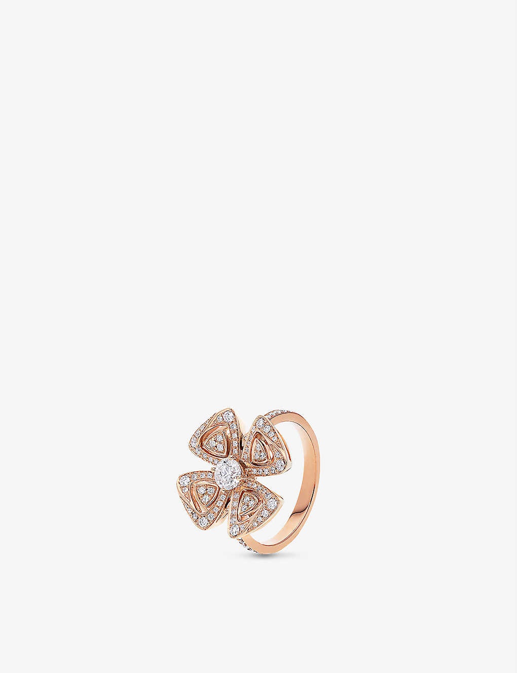 Fiorever 18ct rose gold and pavé diamond ring - 1