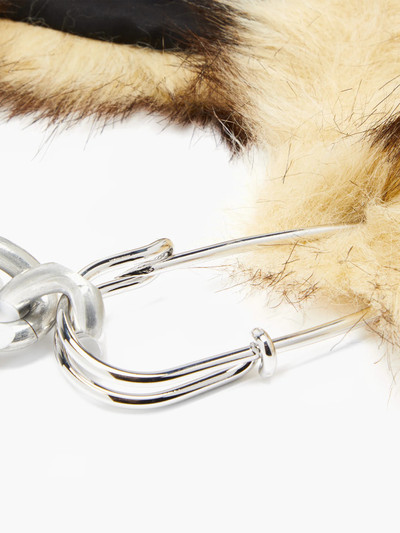 Raf Simons Curb-chain faux-fur collar outlook