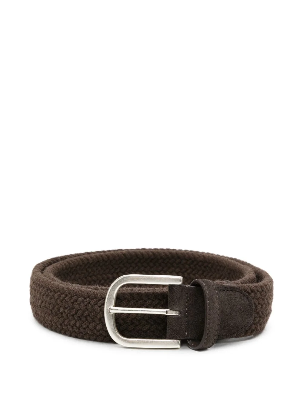 braided suede-trimmed belt - 1